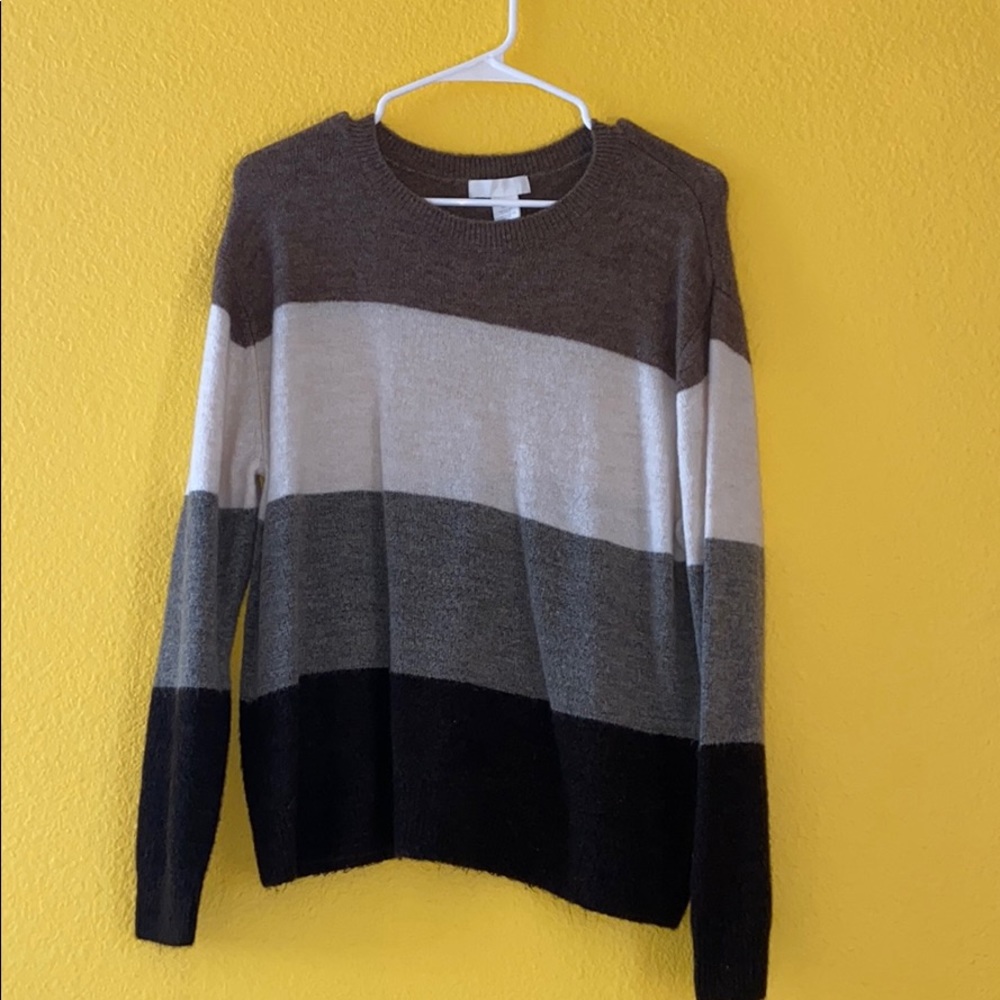 Striped color block sweater